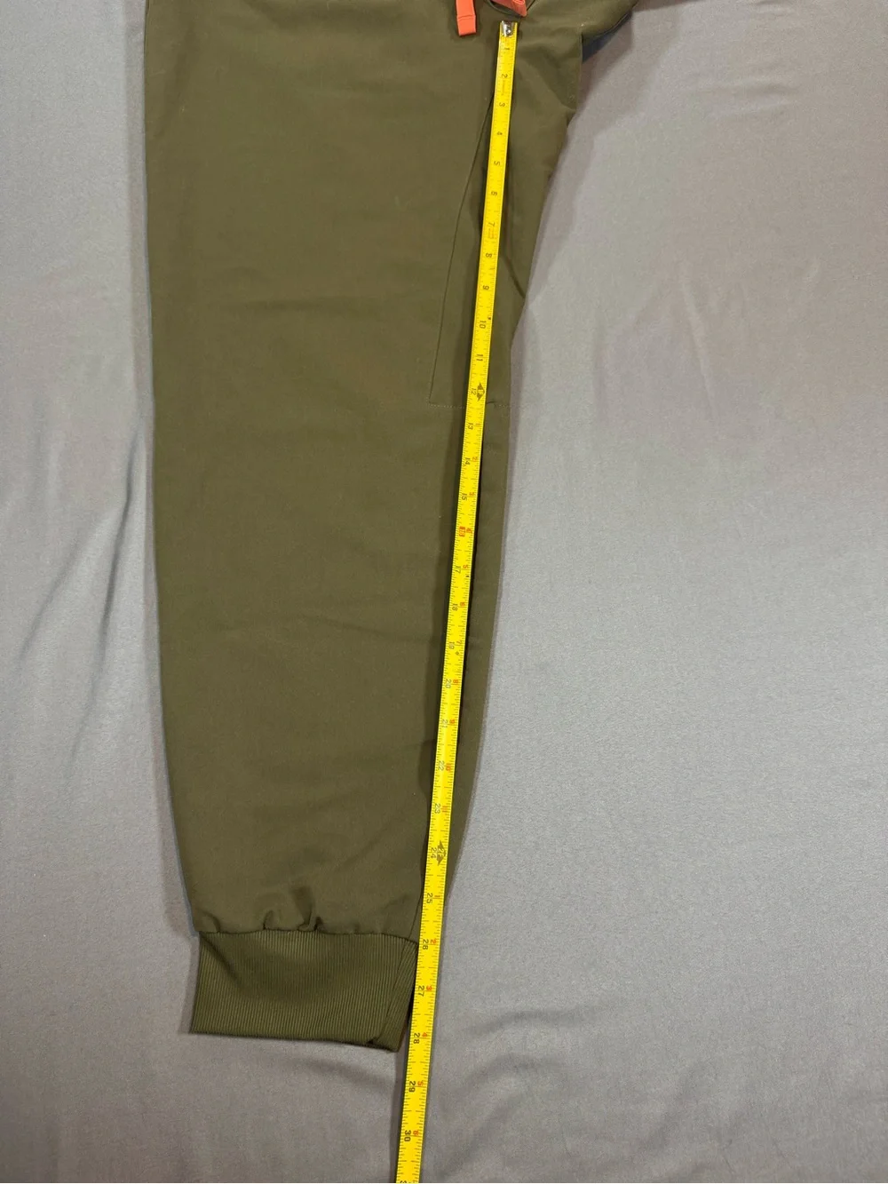 Figs Olive Green Tansen Men's Joggers with Orange Drawstring